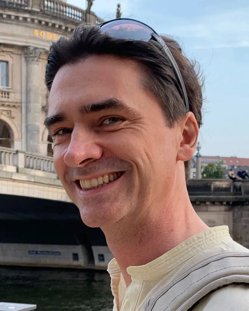 Kai-Michael Rauch, publisher of Rauch Media, in front of the Bode Museum in Berlin