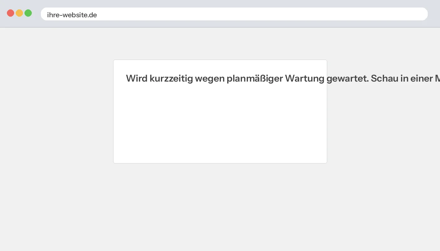 WordPress-Wartungsseite: Wird kurzzeitig wegen planmäßiger Wartung gewartet